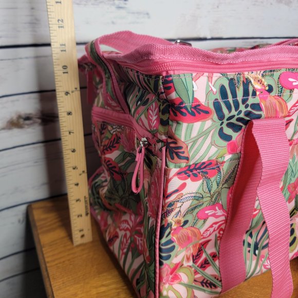 Vera Bradley Cooler Pink Tropical Palm Trees Picnic Beach Lunch New - Picture 7 of 12